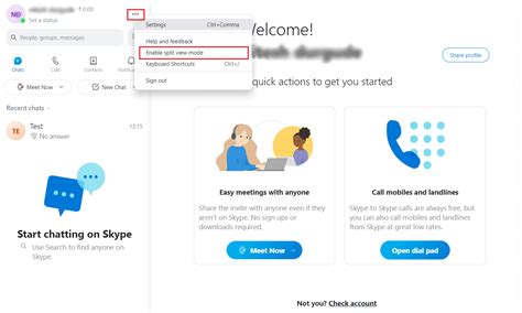 sxypr.|Skype 8.97.0.204 is missing split view